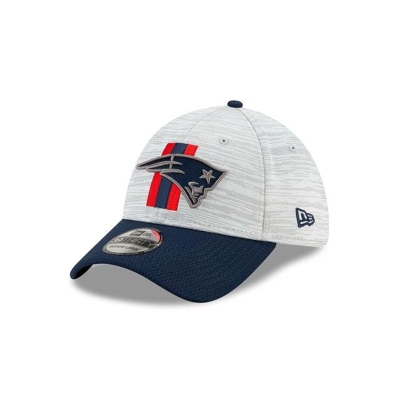 Blue New England Patriots Hat - New Era NFL Official NFL Training 39THIRTY Stretch Fit Caps USA7853260